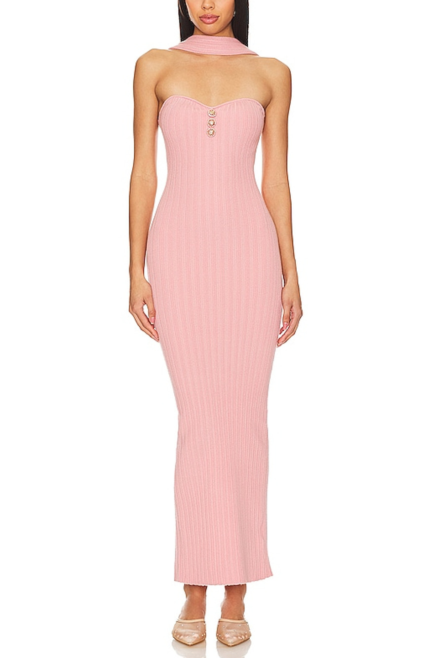 Nana Jacqueline Ribbed Pink Estelle Dress Size S